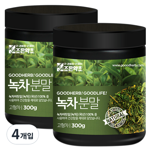 조은약초 녹차분말, 4개, 300g