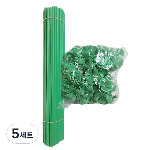 마켓감성 멀티컬러 풍선 홀더 100p + 막대 100p 세트, 그린, 5세트