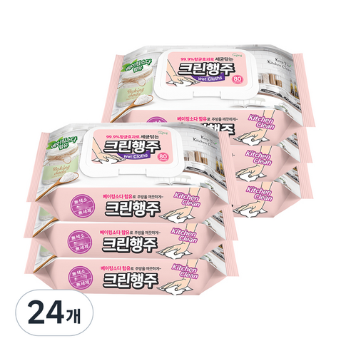 자연처럼 베이킹소다함유 크린행주, 80개입, 24개