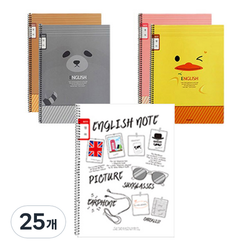 영아트 영어 좁은칸 스프링노트, 랜덤 발송, 25개
