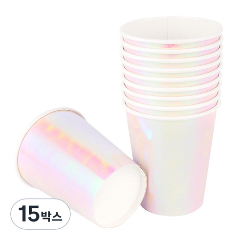 메탈릭 파티컵 홀로그램 화이트 240ml, 150개