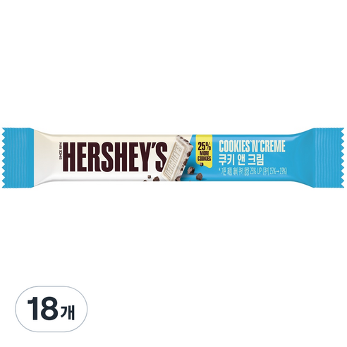 허쉬 미니바 쿠키 앤 크림, 15g, 18개