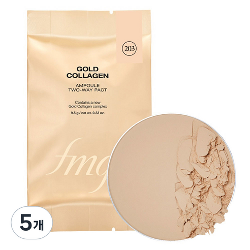 fmgt 골드 콜라겐 앰플 투웨이 팩트 리필 9.5g, 203 내추럴 베이지, 5개
