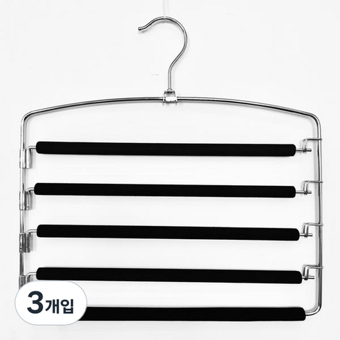 바지걸이 5단 GH35_RD_1201, 블랙, 3개