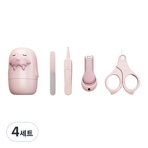잇곰 바다사자 유아 손톱깎이 4종 세트, 핑크, 4세트