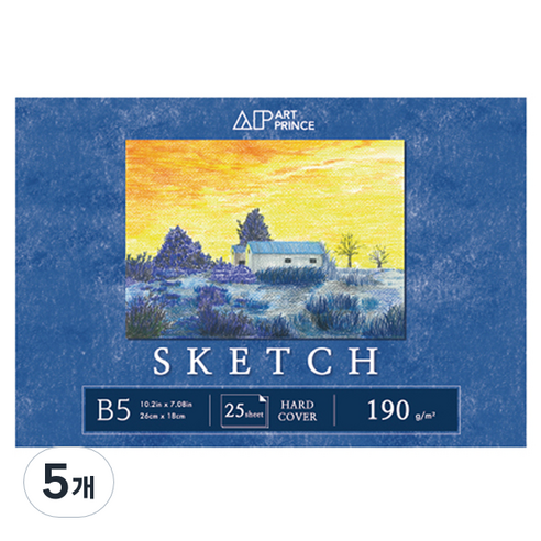 두성종이 아트프린스 스케치북 무선 190g S07, B5, 25매, 5개
