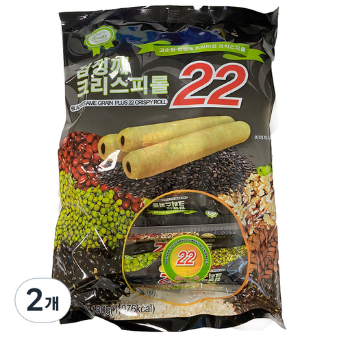 크리스피롤22 검정깨 막대과자, 180g, 2개