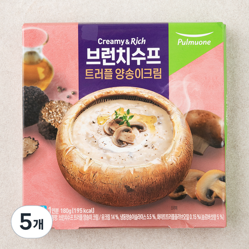 풀무원 브런치수프 트러플양송이크림 (냉장), 180g, 5개