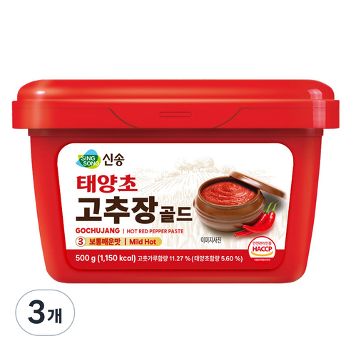 신송 태양초 고추장 골드, 500g, 3개