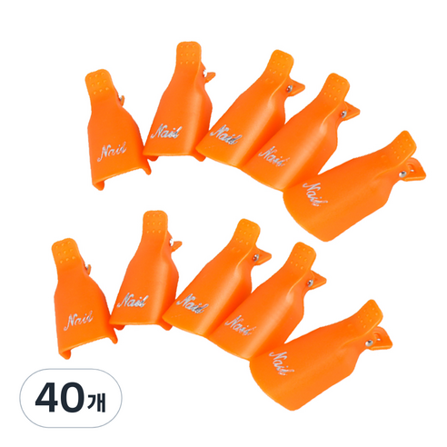 달모아 네일 쏙오프 클립 손가락용, 40개, 오렌지