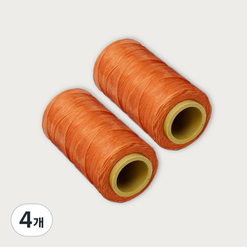 가죽공예 왁스실 초사용 1mm x 220m, 오렌지, 4개