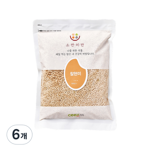 씨익 소반미반 찰현미, 1kg, 6개