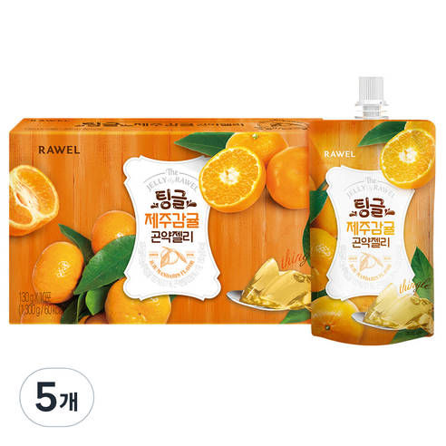 로엘 팅글 곤약젤리 제주감귤맛 10포, 130g, 5개