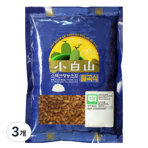 소백산영농조합 유기농 찰홍미, 1kg, 3개