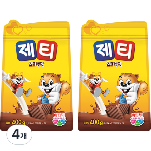 제티 쵸코렛맛 분말, 400g, 4개