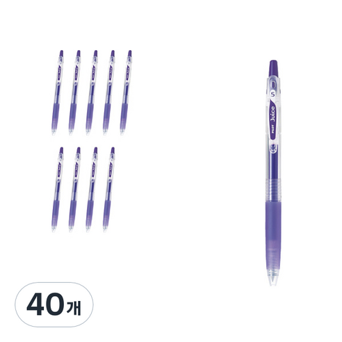 파이롯트 쥬스 젤잉크펜 0.38mm LJU-10UF, 바이올렛, 40개