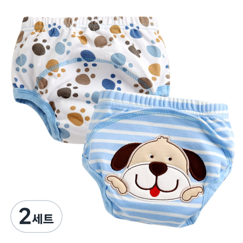 조이멀티 배변훈련팬티 2입, 멍멍이C (블루), 2세트