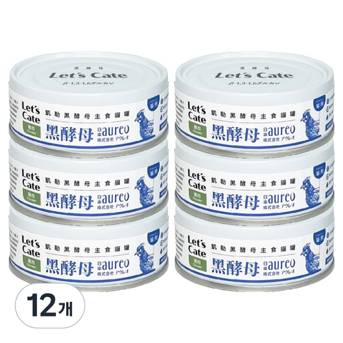 레츠케이트 고양이 오레오 블랙효모 컴플리트 뉴트리션 주식캔 닭고기, 12개, 80g, 닭