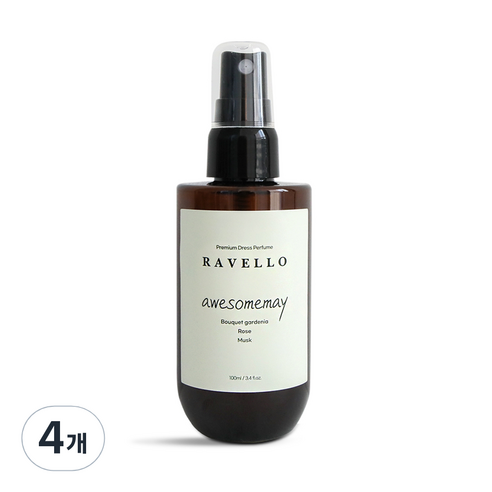 라벨로 섬유탈취제 어썸메이 본품, 100ml, 4개