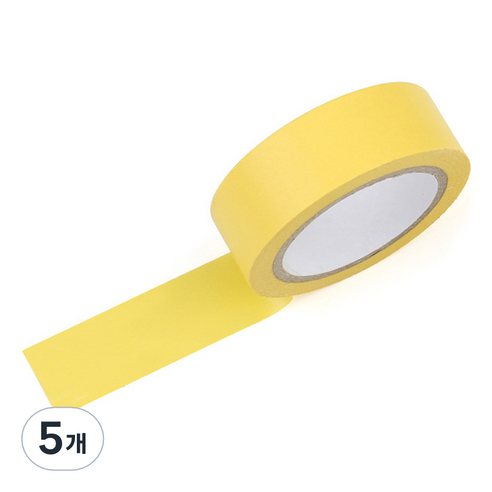 라이크존 접착 마킹 마스킹테이프 40mm x 50m, 옐로우, 5개