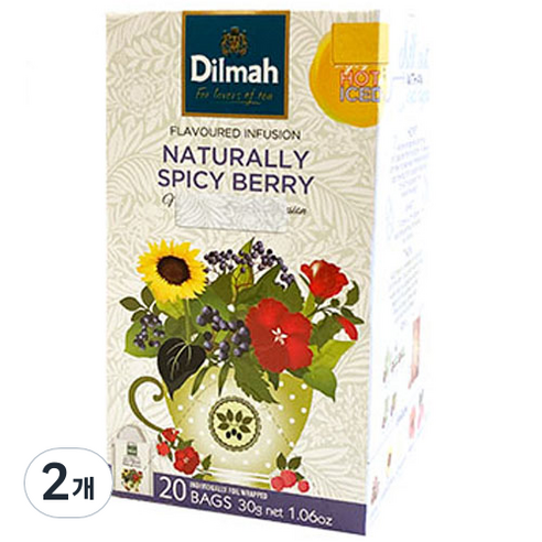 딜마 Funtea 내츄럴 스파이시 베리 과실차, 1.5g, 20개입, 2개