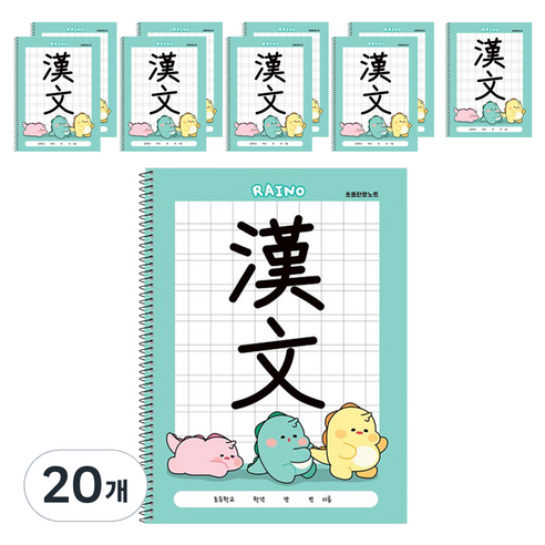라이노 초등 한문노트, 민트, 20개