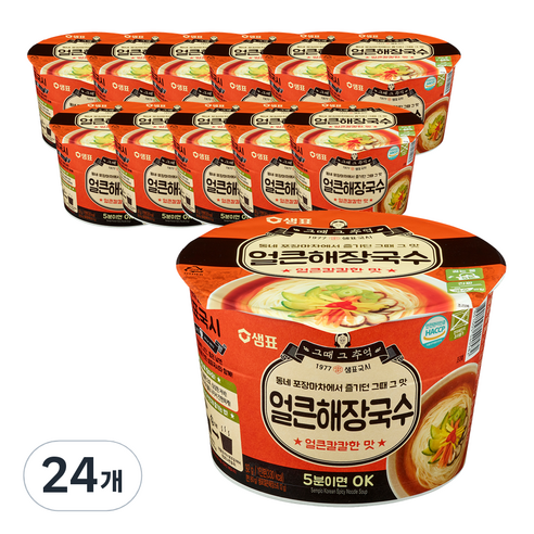샘표 얼큰해장국수, 92g, 24개