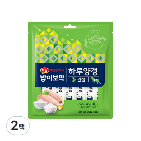 밥이보약 도그 하루양갱 간식 관절 28p, 224g, 2팩 
강아지 간식
 Best Top5