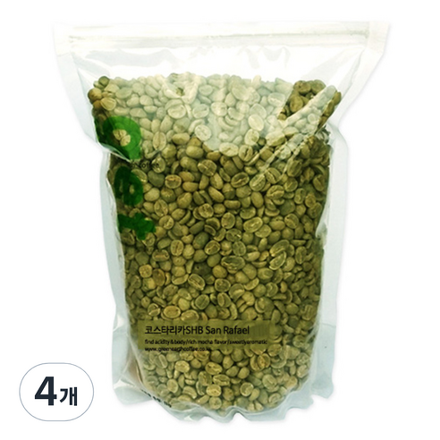 그린어쓰 코스타리카 SHB San Rafael 생두, 500g, 4개
