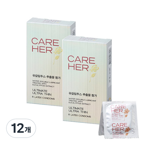 케어허 콘돔, 12개, 8개입