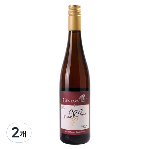 구스타프호프 트라우벤사푸트 화이트 유기농 무알콜 포도주스, 730ml, 2개