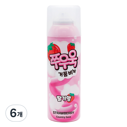 컨트리세이브 쭈우욱 폼솝 버블클렌져 딸기향, 6개, 200ml