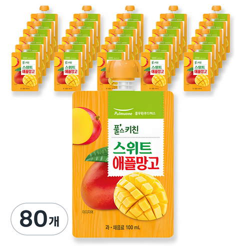 풀무원 풀스키친 스위트 애플망고주스, 80개, 100ml