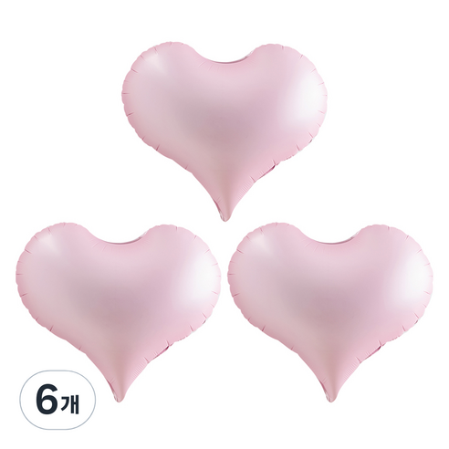 조이파티 은박풍선 통통하트 52cm, 핑크, 6개