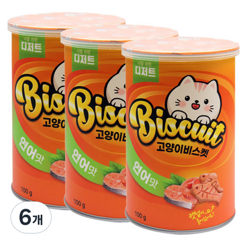 너를위한디저트 고양이 캣닢 비스켓 연어 100g, 연어맛, 6개