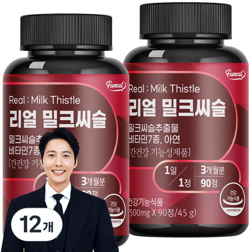 퍼니트 리얼 밀크씨슬 500mg, 90정, 12개
