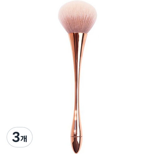 미니맥시 베이직 파우더 브러쉬, 3개, 로즈골드