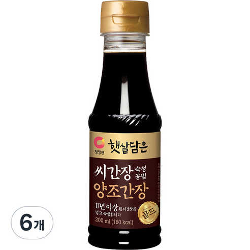 대상 청정원 씨간장 숙성 양조간장 골드, 200ml, 6개