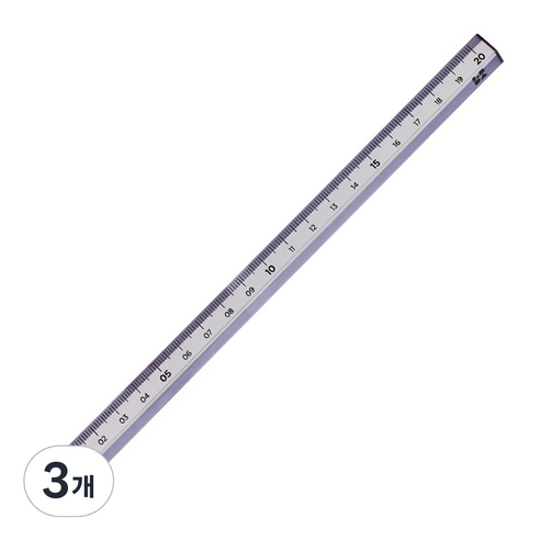 롭다 아크릴스틱자 20cm, VIOLET FOG, 3개