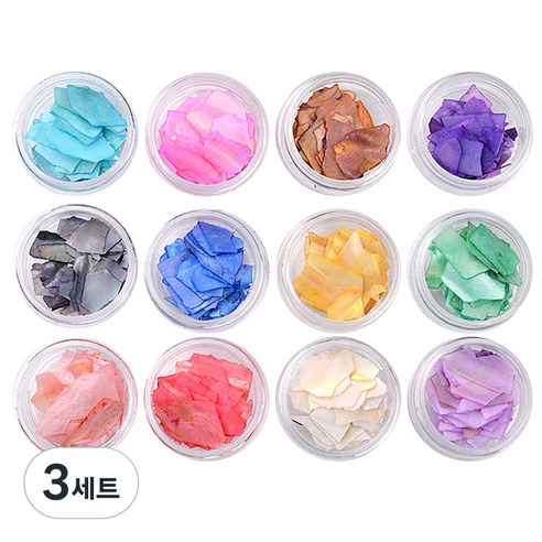 메이브라운 네일자개 조각 12컬러 M10101, 혼합 색상, 3개