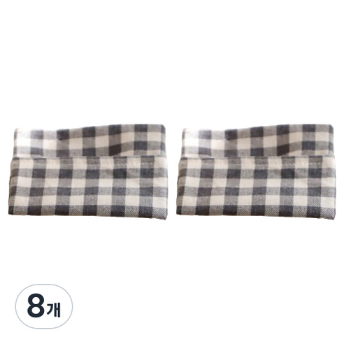 까사베르데 따숨 순면 핫팩 파우치 그레이 고방 체크 L 군용/캠핑용, 8개