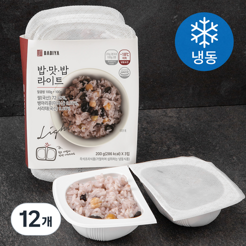 밥이야 0.5공기 밥맛밥라이트 알콩밥 (냉동), 200g, 12개