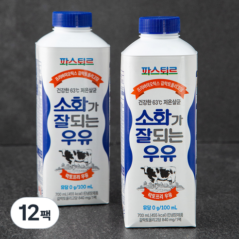 파스퇴르 소화가 잘되는 우유, 700ml, 12팩