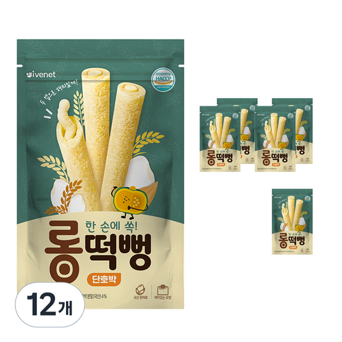 아이배냇 유아용 롱떡뻥 단호박 30g, 단호박맛, 12개