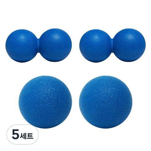 에어서핑 지압 마사지볼 싱글 2p + 땅콩 2p 세트, 블루, 5세트