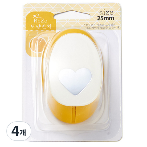 포코스 모양펀치 R-25, 하트, 4개