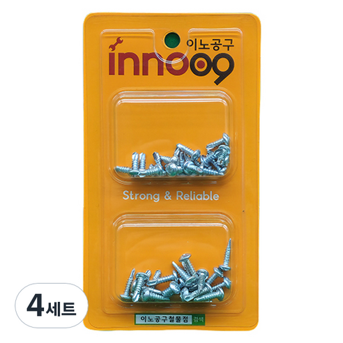 이노공구 백색 둥근머리 직결나사 2종 x 20p 세트 NIT226, 4세트