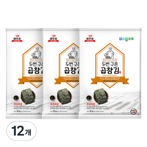 새우표 두번 구운 곱창김, 20g, 12개