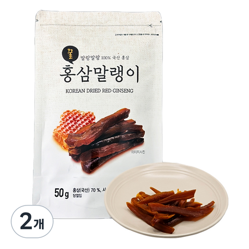 해맑음 말랑말랑 꿀 홍삼말랭이, 2개, 50g