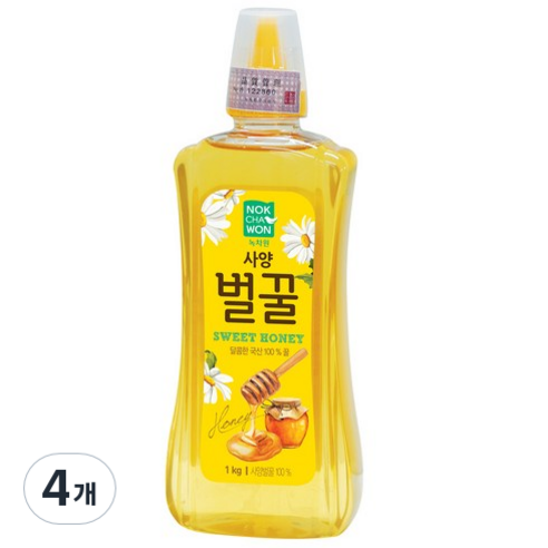 녹차원 사양벌꿀, 4개, 1kg